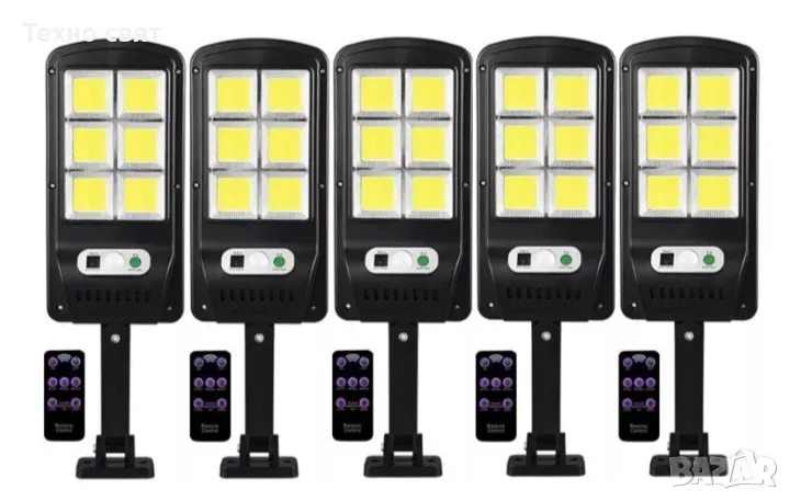 ПРОМОЦИЯ 10бр=159.90лв Соларни 1200W LED Лампа IP65+стойка+дистанцион, снимка 1