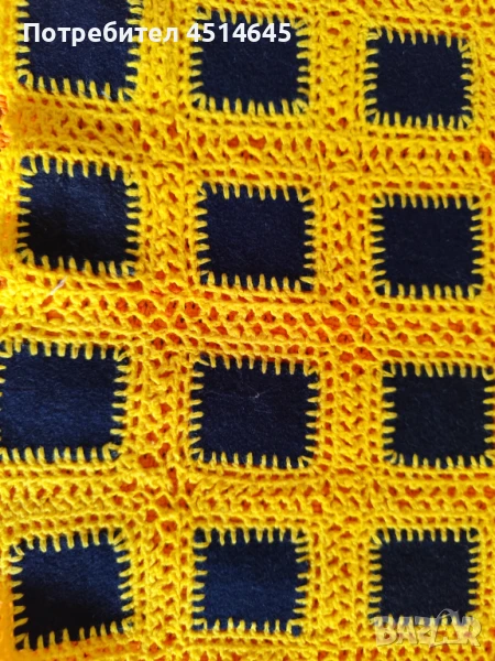 Ръчно изработена покривка от плат 100/55и прежда, снимка 1