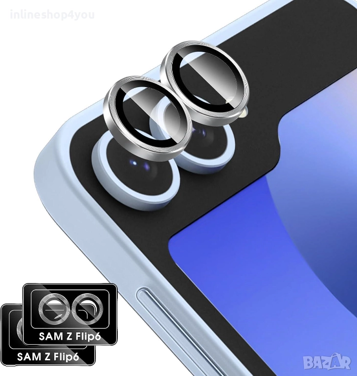 Стъклен Протектор за Камера Тип Рингове за Samsung Z Fold7 / Z Flip7 / Z Flip6 / Z Flip7FE, снимка 1