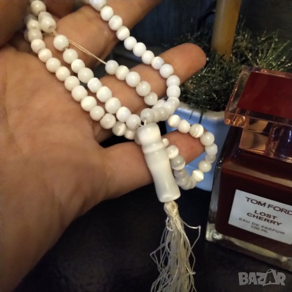 Ретро броеница бяло котешко око разпродажба, снимка 1