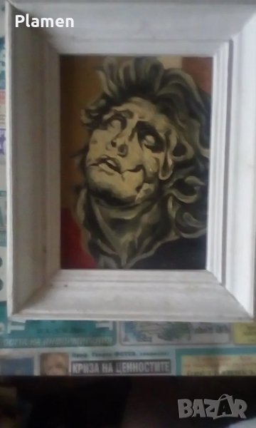 Портрет на стара жена от Цвятко Цветков масло върху фазер рамка, снимка 1