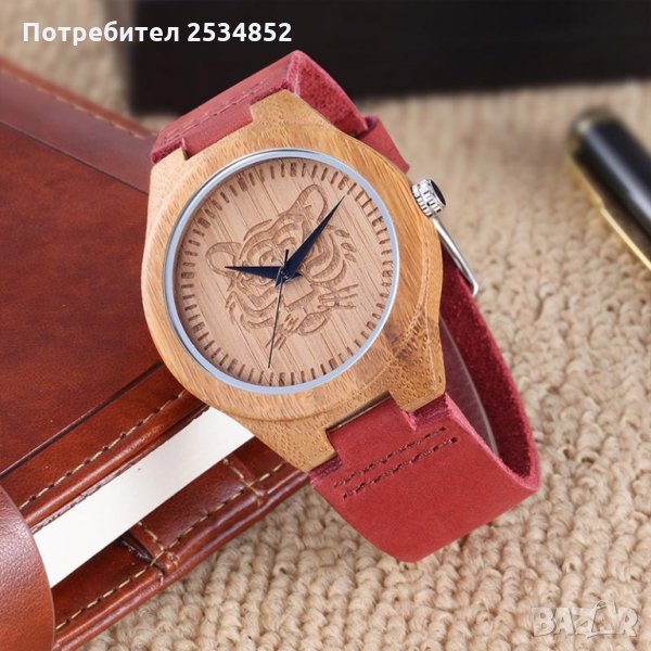 Мъжки часовник 005, дървен корпус, снимка 1