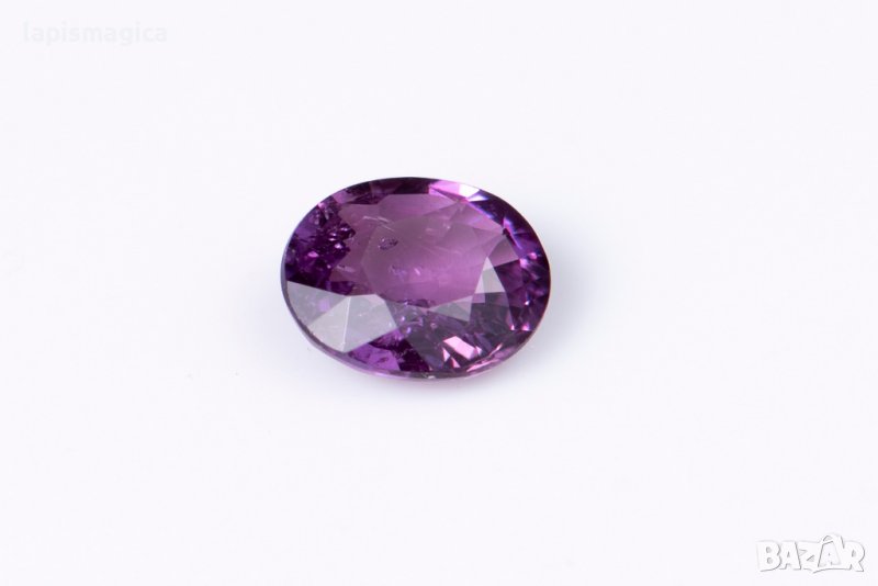 Виолетов сапфир 0.76ct овална шлифовка само нагряван, снимка 1