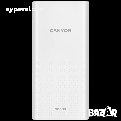 Преносима Батерия CANYON CNE-CPB2001W Power Bank 20000 mAh Micro-USB и Type-C, снимка 1 - Външни батерии - 36506531