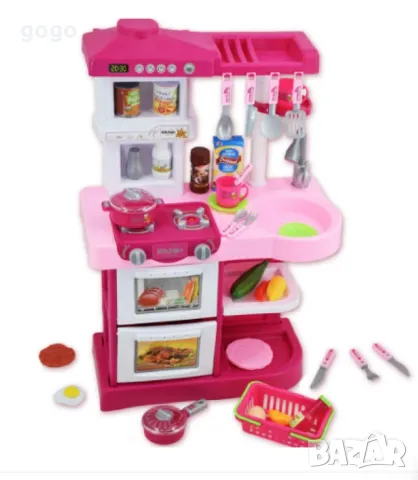 Детска кухня, с 28 аксесоара, розова с вода, снимка 3 - Други - 47946377
