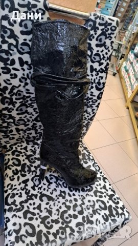 Дамски чизми,естествена кожа с лаково покритие, снимка 4 - Дамски ботуши - 27119312