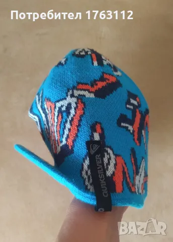 Quiksilver плетена зимна шапка с козирка, носена веднъж, снимка 1