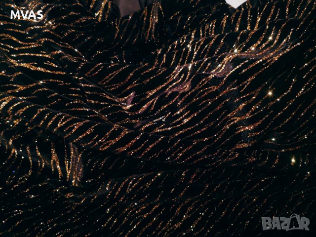 Ново вечерно кадифено сако с блуза XL размер черно със златно, снимка 3 - Сака - 38345779