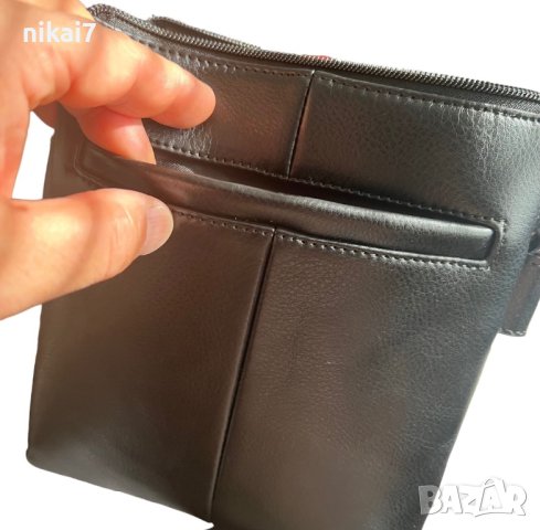 Мжка чанта спортно елегантна от естествена кожена телешки бокс, снимка 3 - Чанти - 42944228