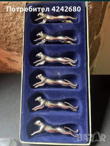 Оригинален комплект 6 бр , поставки за прибори за маса , внос Франция метал, снимка 1