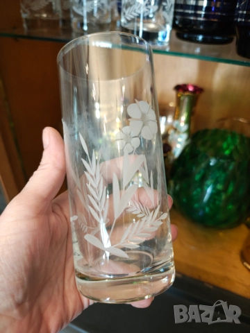 Кристални ръчно гравирани чаши, снимка 2 - Чаши - 51457492