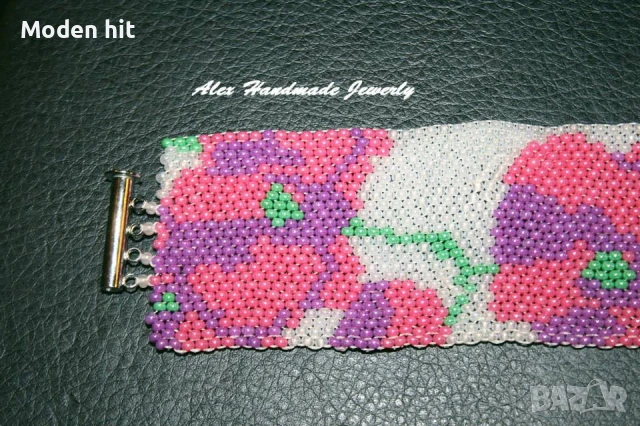 Ръчна изработка. Гривна орхидеи., снимка 6 - Гривни - 50871538