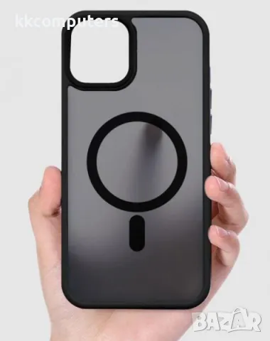 Калъф Wlons Акрилен Силикон Мат MagSafe / Черна рамка / за iPhone 15 Plus 6.7 Баркод : 3128046