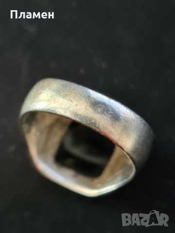 мъжки сребърен пръстен с оникс, снимка 4 - Пръстени - 32765801