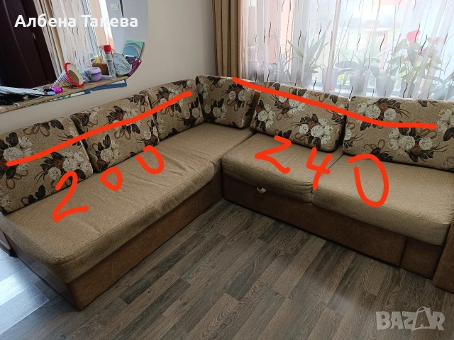 Ъглов диван, снимка 2 - Дивани и мека мебел - 53219657