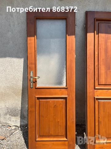 Дървена интериорна врата с прозорец 196,5x67, снимка 2 - Интериорни врати - 51940307