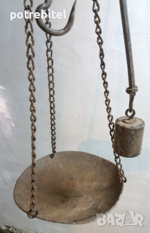 Османски кантар с топуз и паланза - разграфен до 75 кг., снимка 4 - Антикварни и старинни предмети - 42932704