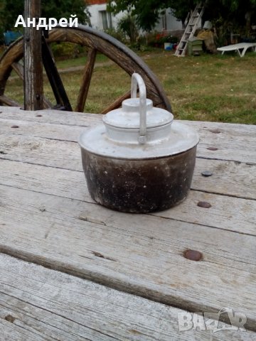Стара алуминиева котленка,чайник, снимка 2 - Антикварни и старинни предмети - 27062221