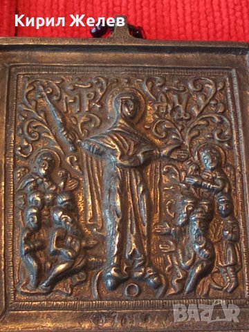 ДВУСТРАННА НАГРЪДНА МАСИВНА ПРАВОСЛАВНА ИКОНА МАЙСТОРСКА ИЗРАБОТКА БЯЛ СРЕБРИСТ МЕТАЛ СОЗОПОЛ 12687, снимка 17 - Колекции - 30695538