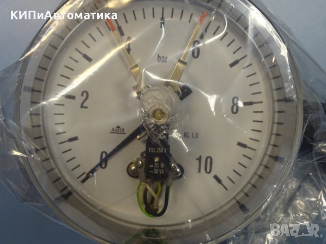 Ел. контактен Манометър AUSTA Ф160, 10 bar, снимка 2 - Резервни части за машини - 39374086
