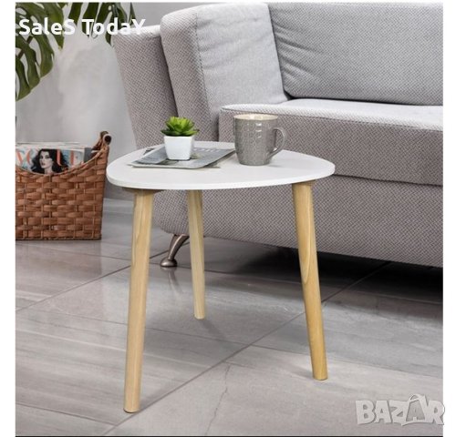 Помощна маса, декоративна, МДФ, бял, 38,5х38,5х39см, снимка 3 - Маси - 43086389