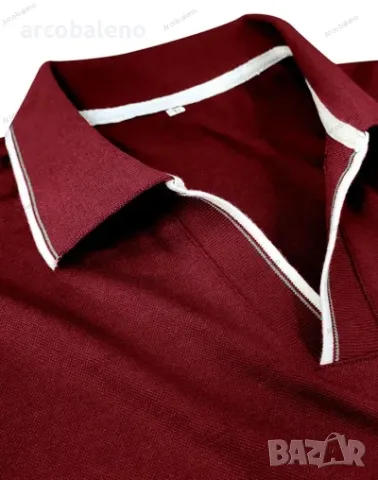 Нова мъжка тениска ПОЛО с V-образно деколте и ревер, 6цвята , снимка 4 - Тениски - 48479104