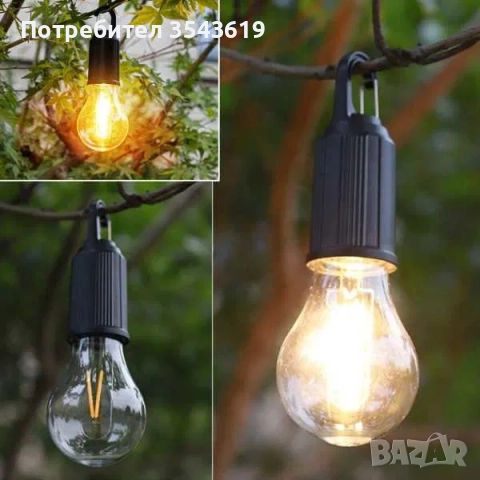 ЛЕД Къмпинг Крушка Лампа за окачване на акумулаторна батерия led , снимка 3 - Лед осветление - 51785950