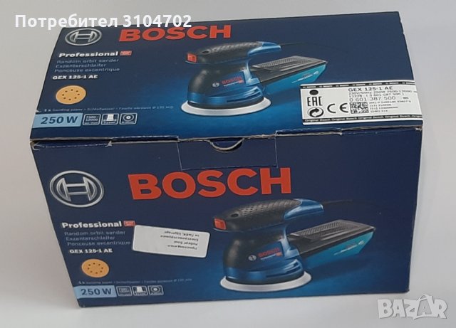 Bosch GEX 125-1АЕ Professional Ексцентър шлайф 250W (0601387500), снимка 2 - Други инструменти - 33507837