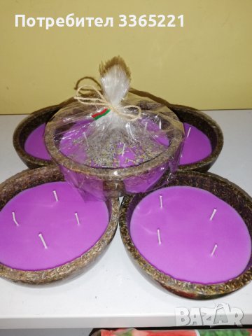 Свещ Купа Лавандула, снимка 4 - Ръчно изработени сувенири - 37941631