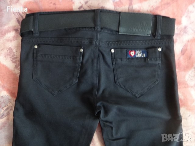 Черен панталон с колан AMN JN, снимка 5 - Панталони - 29044246