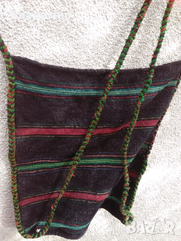 Автентични български фолклорни вещи: битови торбички, люлка/цедилка и черга/пътека, снимка 9 - Антикварни и старинни предмети - 52211375