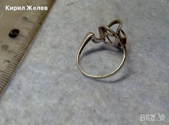 СТАР АР НУВО СТИЛ СРЕБЪРЕН ПРЪСТЕН СРЕБРО 925 с МЯСТО За ВГРАЖДАНЕ на СКЪП КАМЪК КАБОШОН 49716, снимка 9 - Пръстени - 49767869