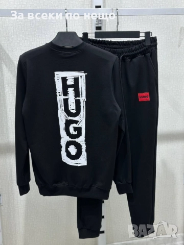 Hugo Boss Мъжки Черен Спортен Комплект🔝Мъжки Спортен Екип В Черен Цвят Хуго Бос Код A1070, снимка 2 - Якета - 52257044