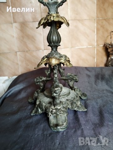 стар бароков свещник, снимка 3 - Антикварни и старинни предмети - 27222111