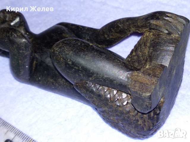 СТАРИННА АФРИКАНСКА АБАНОСОВА СТАТУЕТКА Ръчна ТРАДИЦИОННА МАЙСТОРСКА АРТ РАБОТА ФИГУРА АБАНОС 41378, снимка 9 - Антикварни и старинни предмети - 43588055