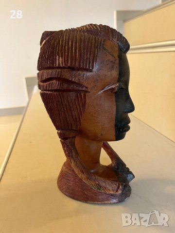 Бюст абанос Африканска глава, снимка 3 - Антикварни и старинни предмети - 43239274