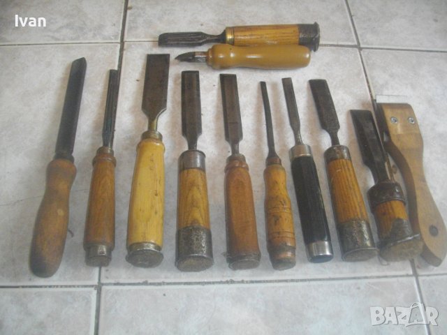 12 броя Ръчно Дърводелско Длето За Стружуване на Струг/Ръчна Дърворезба-Старо Качество-Масивни-Профи, снимка 14 - Други инструменти - 43451191