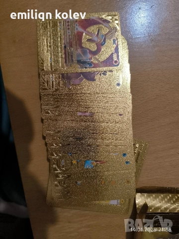 Златни Pokémon карти , снимка 2 - Колекции - 53101752