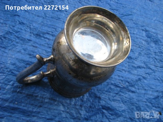 Посребрена халба чаша, снимка 3 - Антикварни и старинни предмети - 28527192