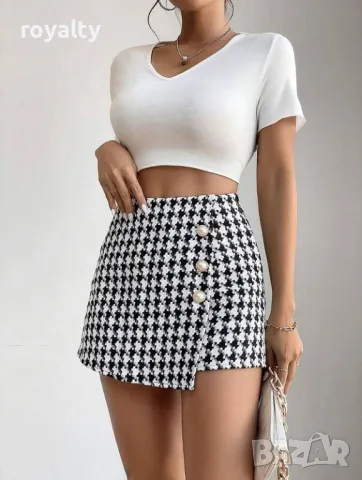 Дамска пола-панталон пепит