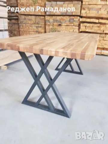 Маси и пейки от масив с метални крака , снимка 13 - Градински мебели, декорация  - 49637116