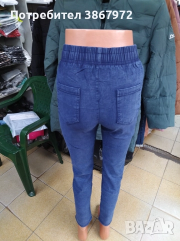 Дамски дънков клин-панталон , снимка 2 - Панталони - 52430339
