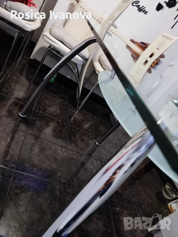 Стъклена трапезна маса 120/70, снимка 3 - Маси - 52764047