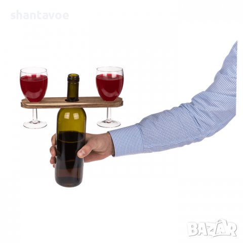 Дървена стойка за пикник чаши и вино, снимка 8 - Аксесоари за кухня - 36582835