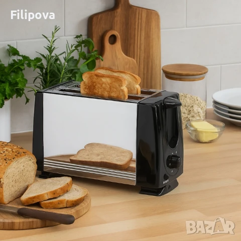 Тостер за 2 филии Termomax TX200S, 650W, метален, снимка 3 - Тостери - 50967206