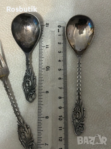 Антикварен посребрен лот от прибори , снимка 10 - Антикварни и старинни предмети - 53429570