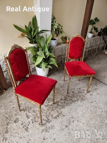 Чифт страхотни антикварни метални столове , снимка 3 - Антикварни и старинни предмети - 47311666