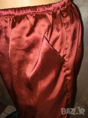 Secret Possesions M- Сатенени шорти в бордо с джобчета , снимка 4 - Нощници - 38517308