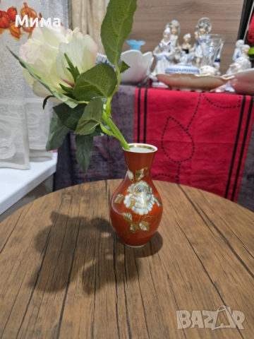 Винтидж немска оранжева вазичка, снимка 3 - Вази - 52510958