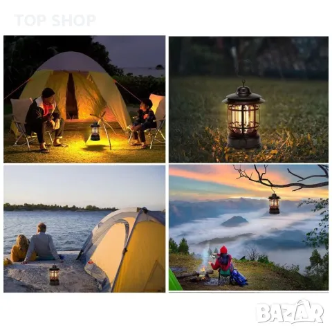 VGKKE 300 lm Ретро LED къмпинг фенер/USB зареждане/COB/висяща/авариийна светлина, зелен, снимка 8 - Къмпинг осветление - 49308530